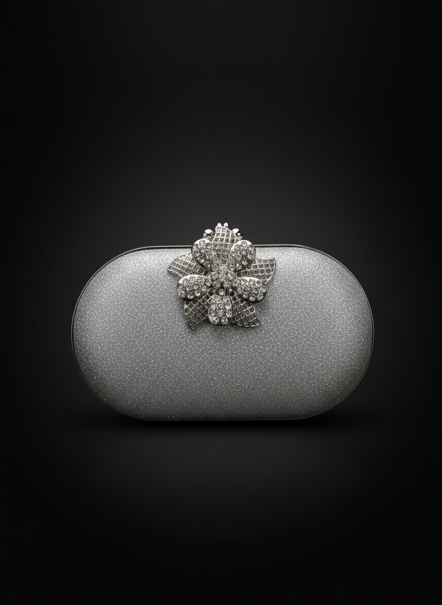 Sliver Crystal Clutch